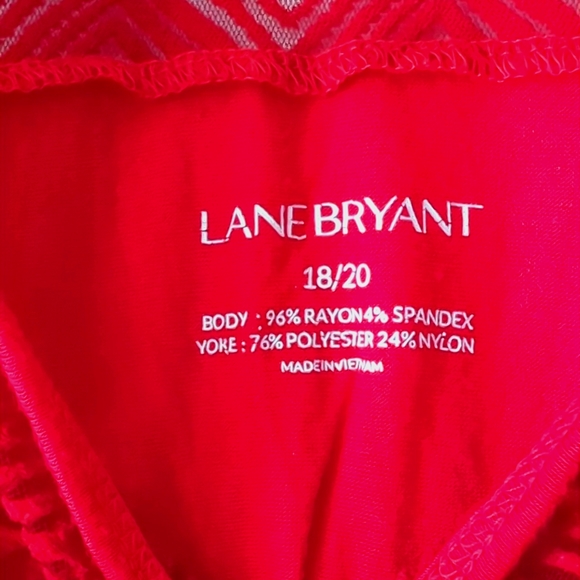 Lane Bryant Red Mesh Top ❤️ - Picture 4 of 4